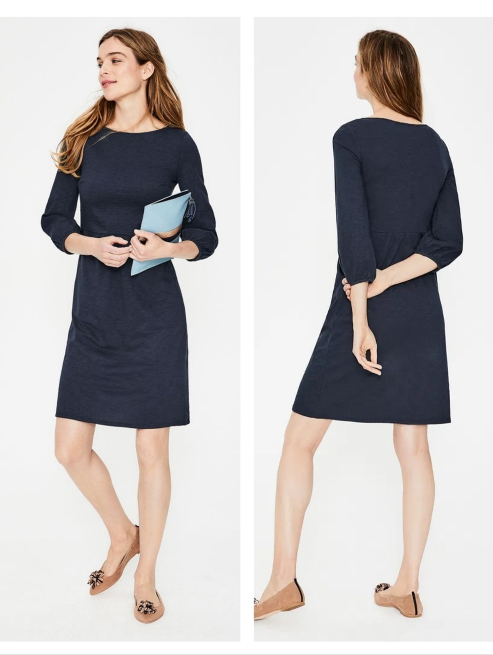 Boden Odelia Jersey Dress Size 4 Navy